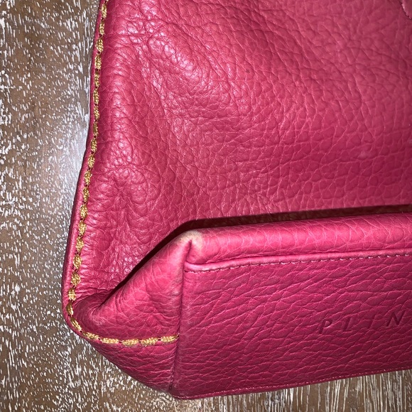 Plinio Visona Pink Leather Bamboo Handle Tote - Picture 10 of 17